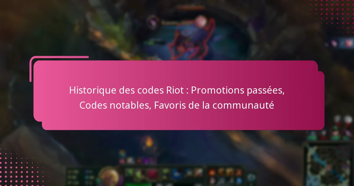 Historique des codes Riot : Promotions passées, Codes notables, Favoris de la communauté
