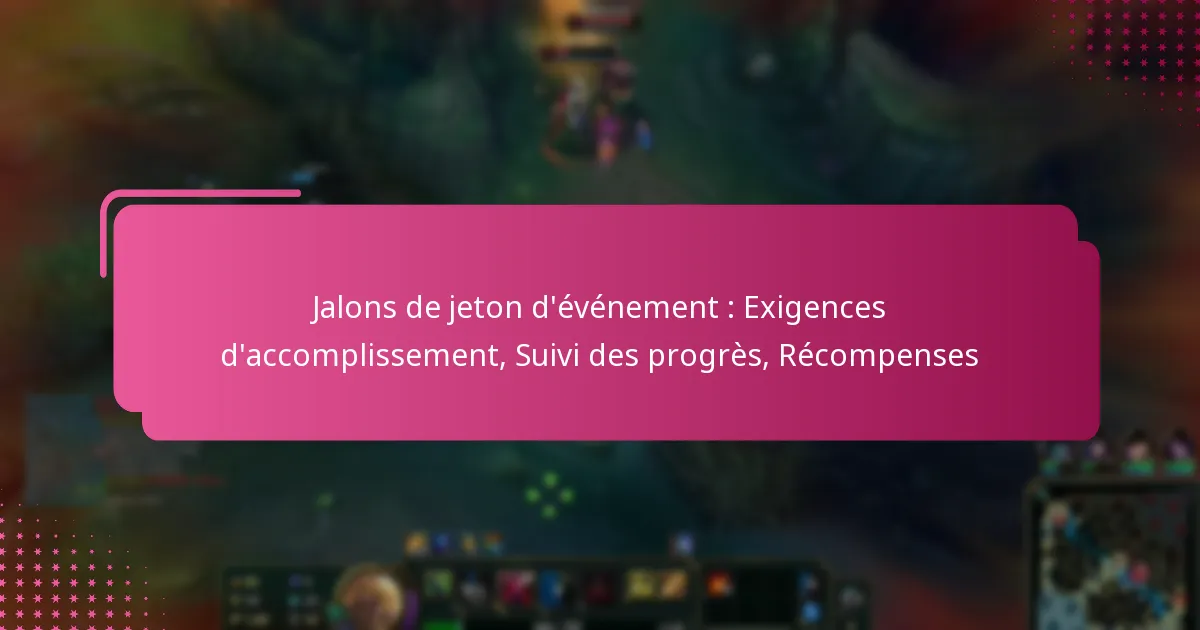 Jalons de jeton d’événement : Exigences d’accomplissement, Suivi des progrès, Récompenses